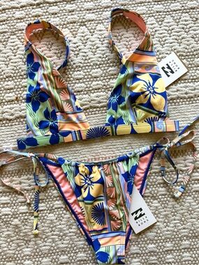 🔥🔥BILLABONG - UNRELEASED FEEL THE SUN  SUNNI PLUNGE LOW TIDE BIKINI SET🔥🔥